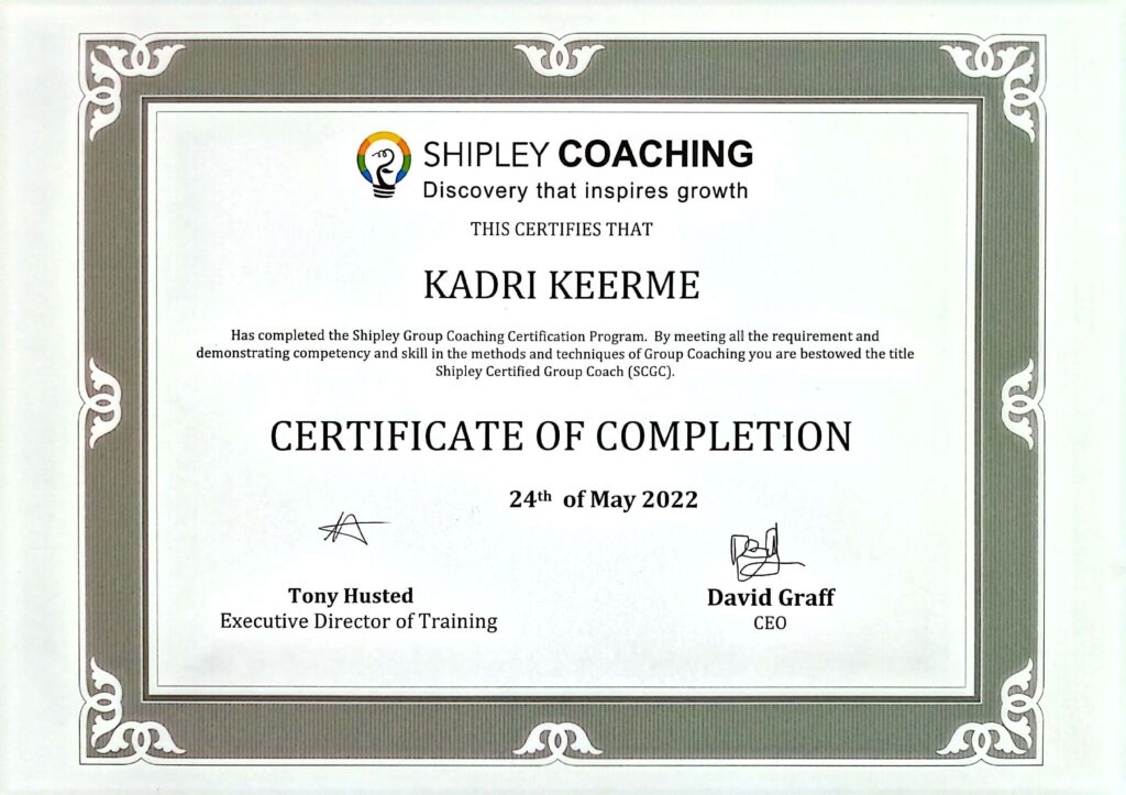 Erickson ICF sertificated Group Coach Kadri Keerme