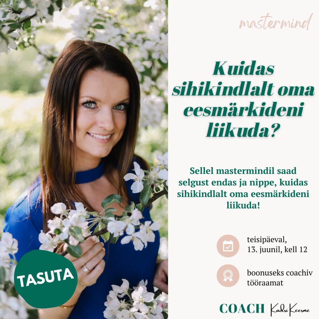 kuidas sihikindlalt oma eesmärkideni liikuda, kuidas jõuda oma eesmärkideni