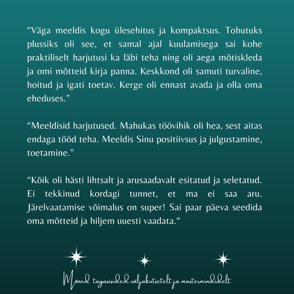 tagasiside enesearengu coach Kadrile