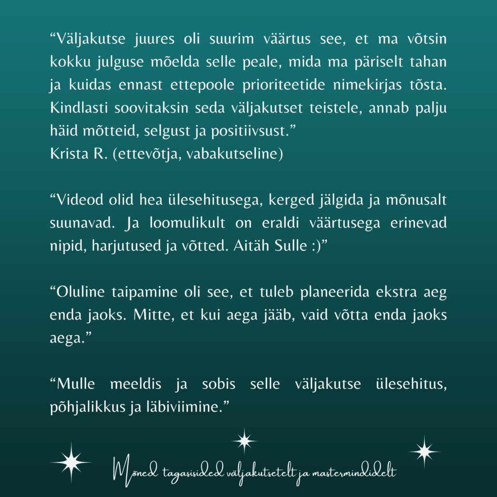tagasiside enesearengu coach Kadrile